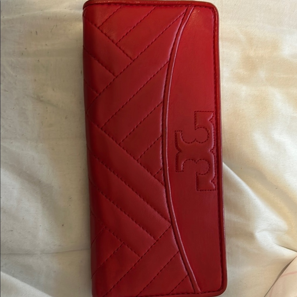 Tory Burch Red Quilted Wallet